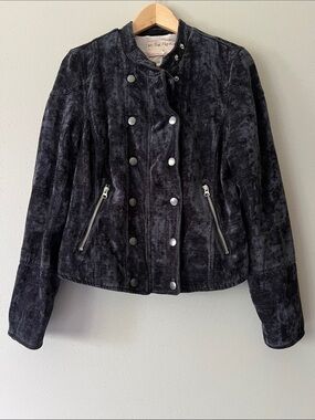 WE THE FREE black velvet velour women jacket